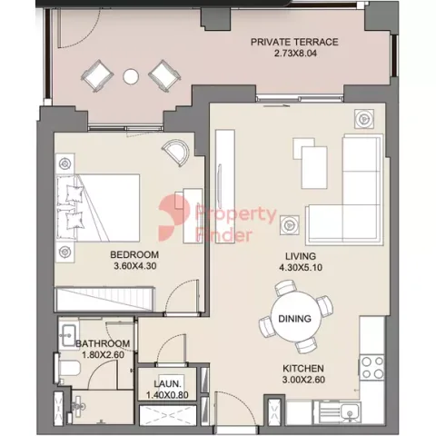 Floor plan, 1 Bed, 884 sq ft