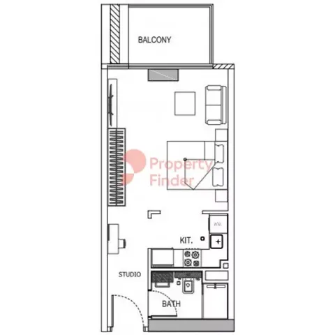 Floor plan, Studio, 0 sq ft