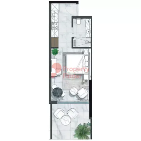 Floor plan, Studio, 400 sq ft