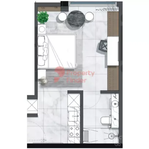 Floor plan, Studio, 387 sq ft