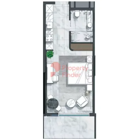 Floor plan, Studio, 428 sq ft