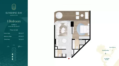 Floor plan, 1 Bed, 790 sq ft