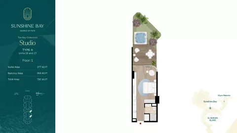 Floor plan, Studio, 730 sq ft