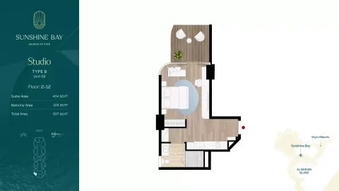Floor plan, Studio, 0 sq ft