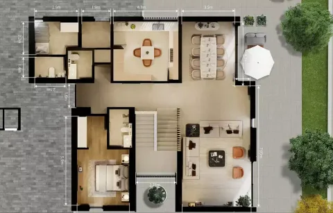 Floor plan, 5 Beds, 4,454 sq ft