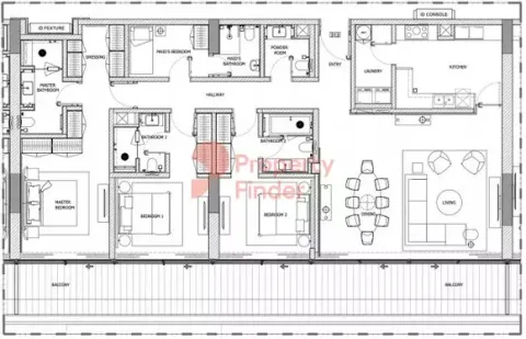 Floor plan, 2 Beds, 1,442 sq ft