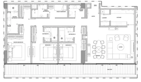 Floor plan, 3 Beds, 2,271 sq ft
