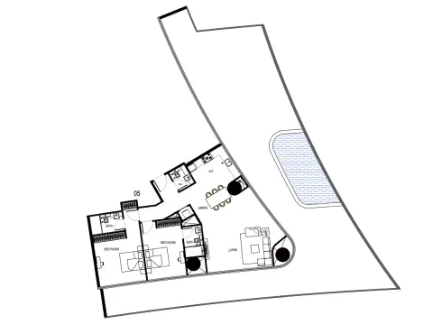 Floor plan, 2 Beds, 0 sq ft