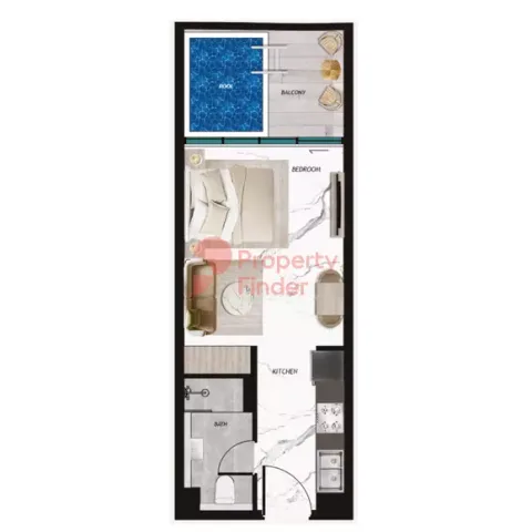 Floor plan, Studio, 442 sq ft