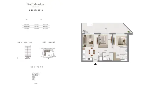 Floor plan, 2 Beds, 1,383 sq ft