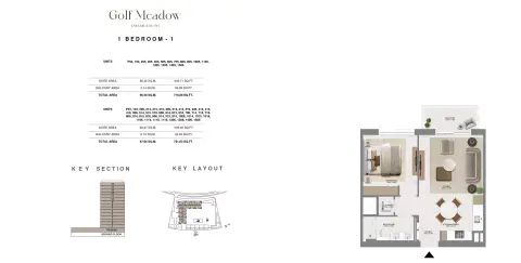 Floor plan, 1 Bed, 721 sq ft