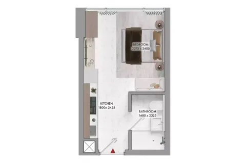 Floor plan, Studio, 226 sq ft