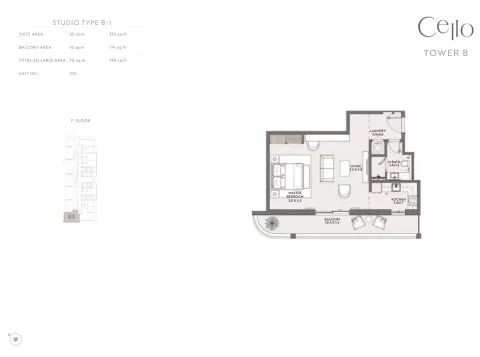 Floor plan, Studio, 749 sq ft
