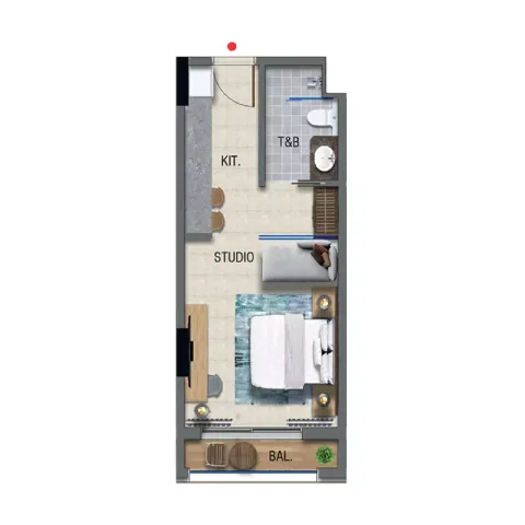 Floor plan, Studio, 428 sq ft