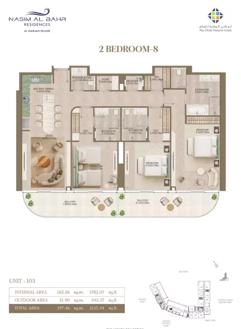 Floor plan, 2 Beds, 2,125 sq ft