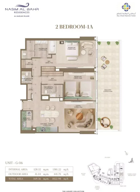 Floor plan, 2 Beds, 1,822 sq ft