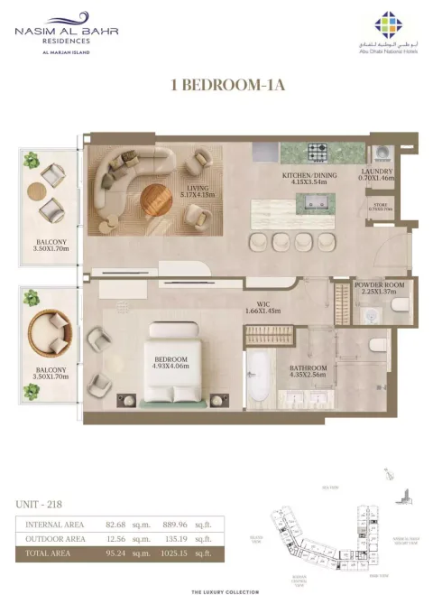 Floor plan, 1 Bed, 1,025 sq ft