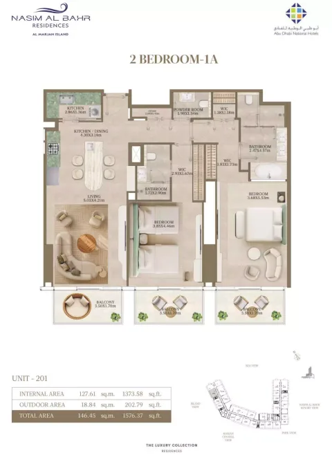 Floor plan, 2 Beds, 1,576 sq ft