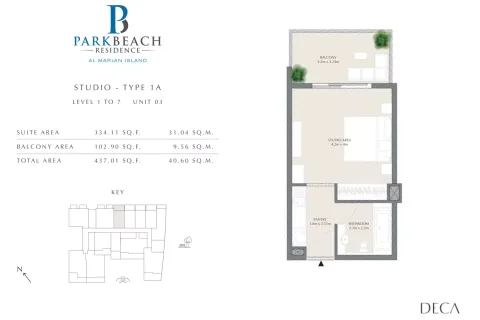 Floor plan, Studio, 437 sq ft