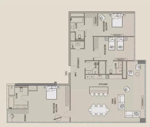 Floor plan, 3 Beds, 2,185 sq ft