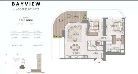 Floor plan, 2 Beds, 1,382 sq ft