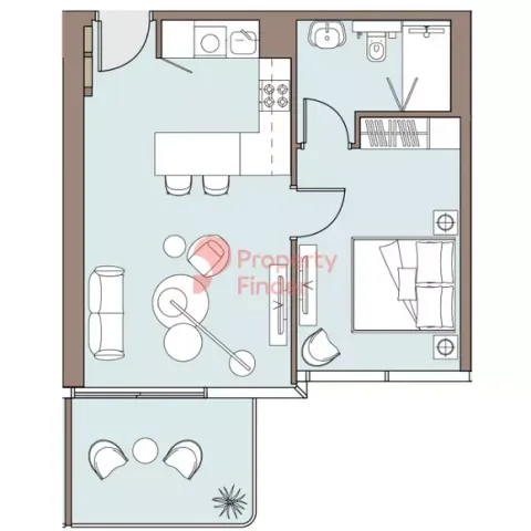 Floor plan, 1 Bed, 651 sq ft