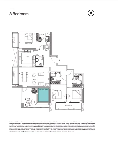 Floor plan, 3 Beds, 1,836 sq ft
