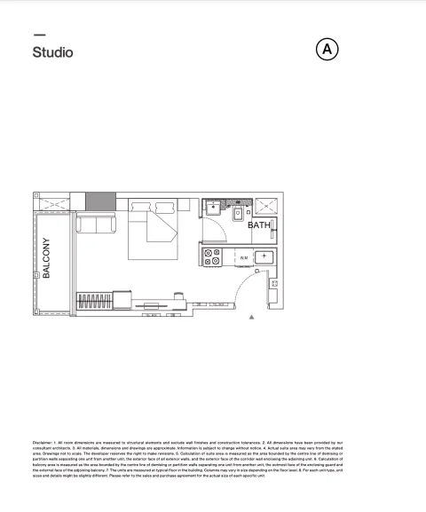 Floor plan, Studio, 303 sq ft