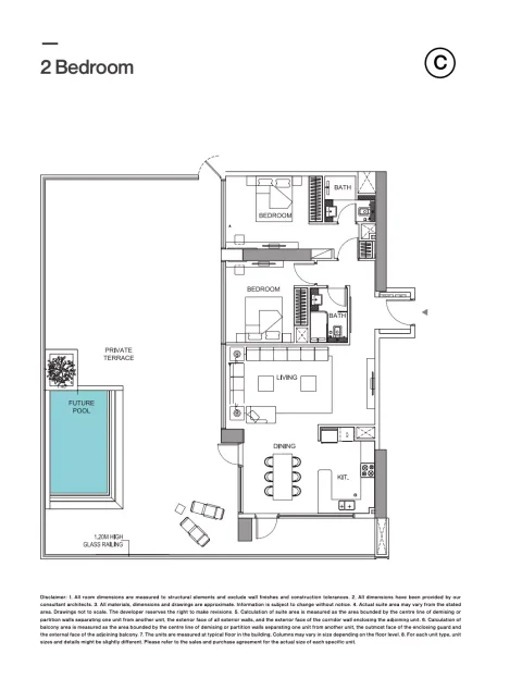 Floor plan, 2 Beds, 0 sq ft
