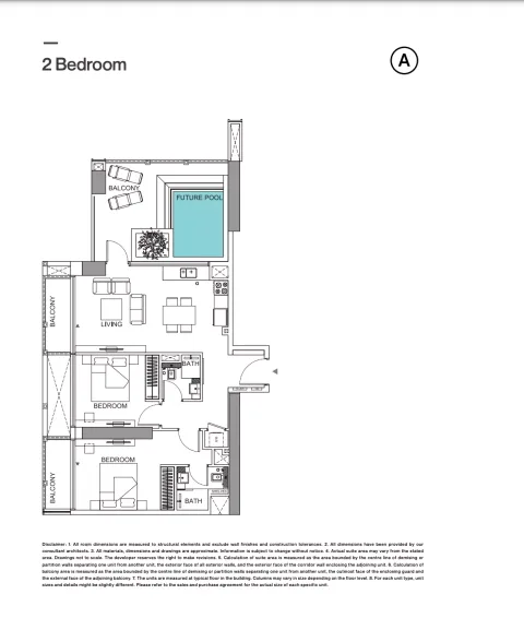 Floor plan, 2 Beds, 1,140 sq ft