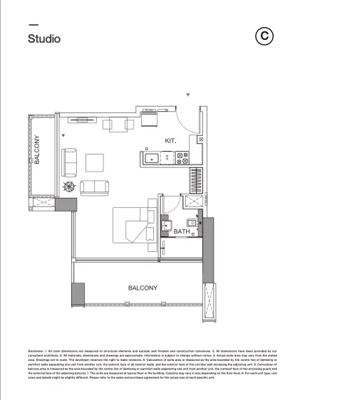 Floor plan, Studio, 0 sq ft