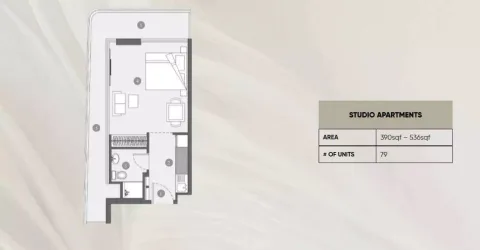 Floor plan, Studio, 390 sq ft