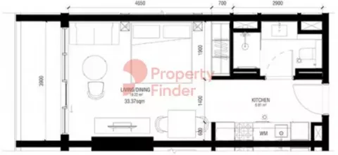 Floor plan, Studio, 428 sq ft