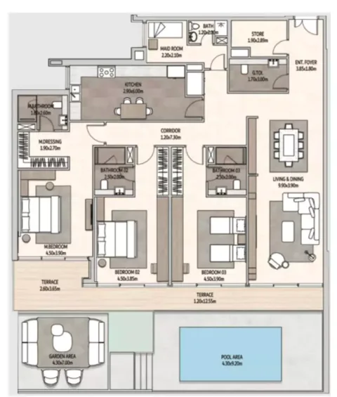 Floor plan, 3 Beds, 4,725 sq ft