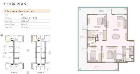 Floor plan, 3 Beds, 1,703 sq ft