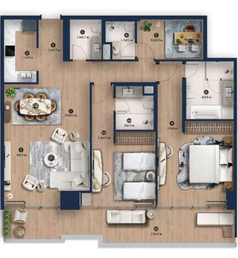 Floor plan, 2 Beds, 0 sq ft
