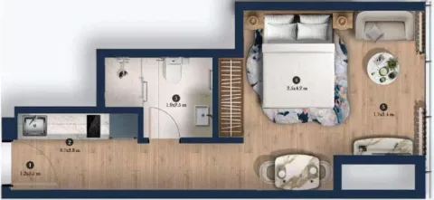 Floor plan, Studio, 0 sq ft