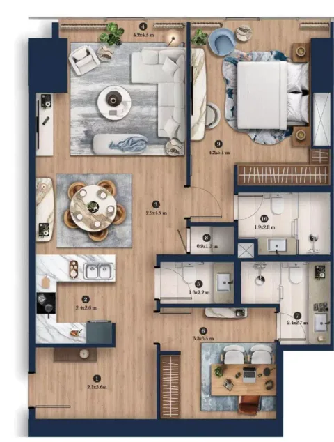 Floor plan, 1 Bed, 0 sq ft