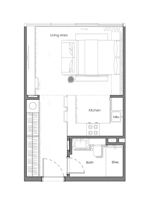 Floor plan, Studio, 525 sq ft