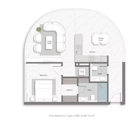 Floor plan, 1 Bed, 0 sq ft