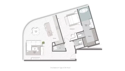 Floor plan, 1 Bed, 0 sq ft