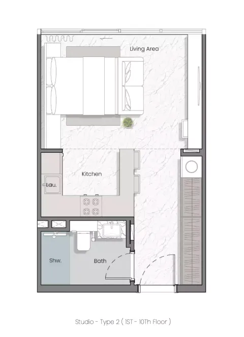 Floor plan, Studio, 0 sq ft