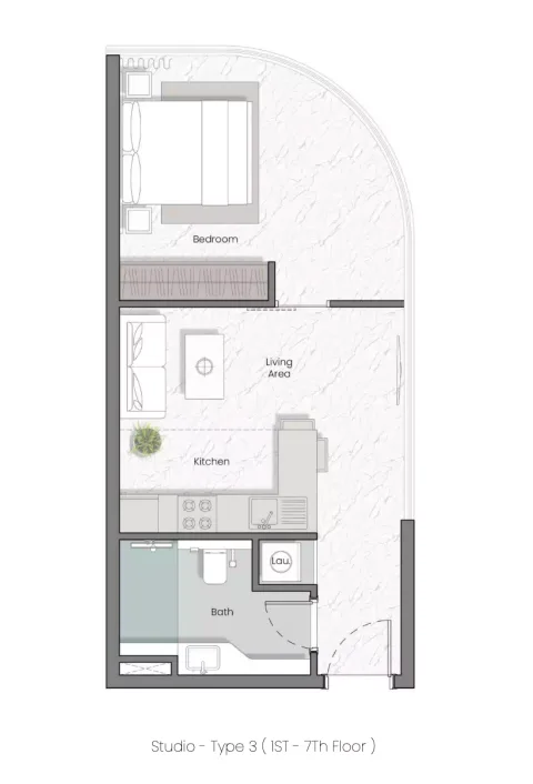 Floor plan, Studio, 0 sq ft