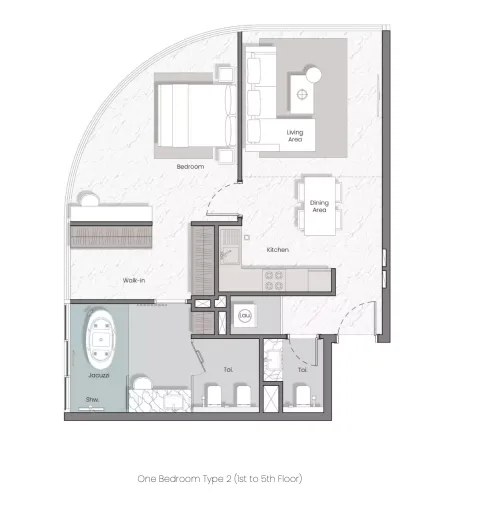 Floor plan, 1 Bed, 0 sq ft