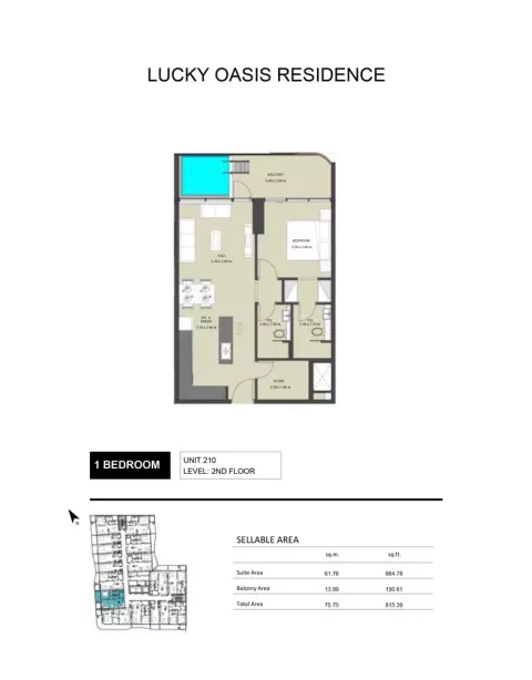 Floor plan, 1 Bed, 815 sq ft
