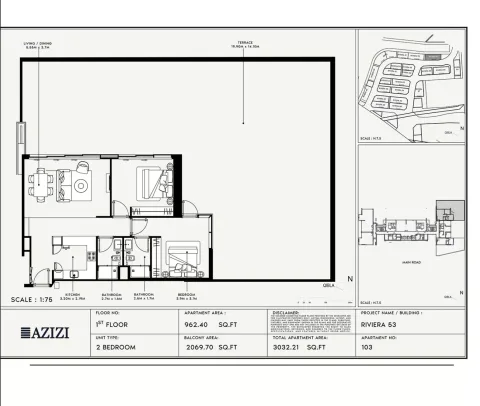 Floor plan, 2 Beds, 3,032 sq ft