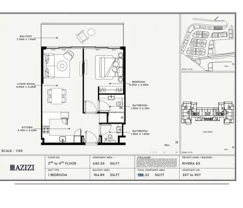 Floor plan, 1 Bed, 785 sq ft
