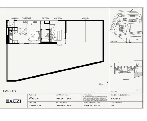 Floor plan, 1 Bed, 2,293 sq ft