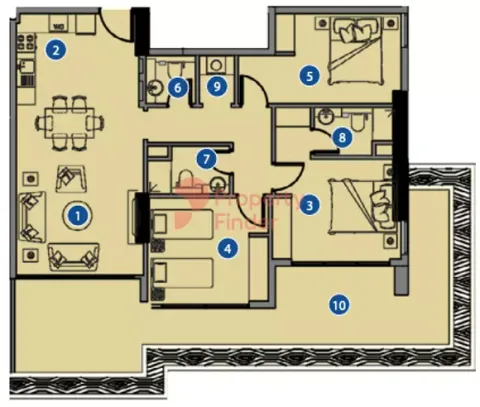 Floor plan, 1 Bed, 481 sq ft