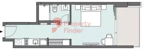 Floor plan, Studio, 417 sq ft